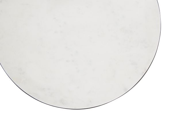 Darby White Marble Round Chairside Table