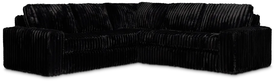 Teddy Black Fabric Small Two-arm Sectional