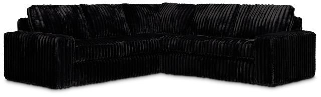 Teddy Black Fabric Small Two-arm Sectional