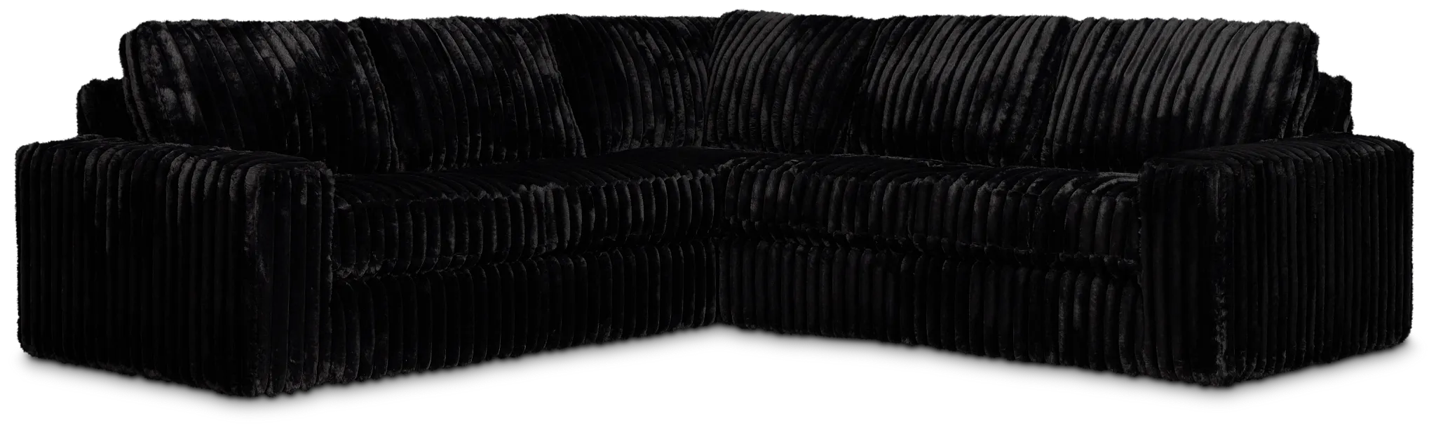 Teddy Black Fabric Small Two-arm Sectional