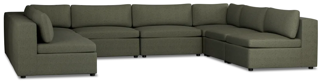 Destin Sutton Green Fabric 8-piece Modular Sectional