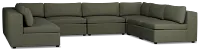 Destin Sutton Green Fabric 8-piece Modular Sectional