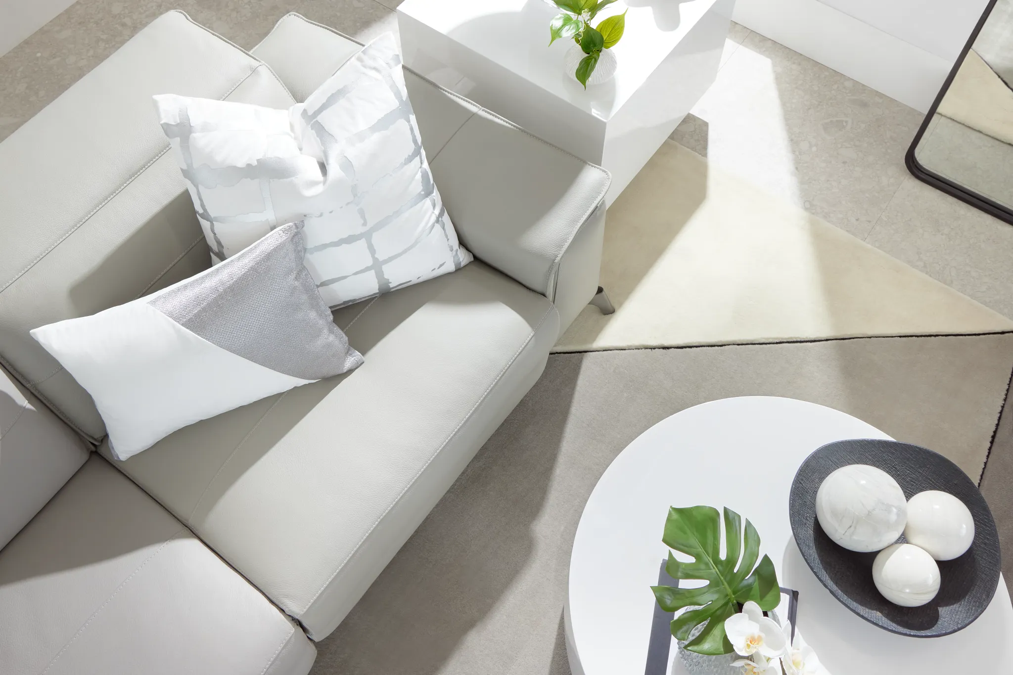 Pearson Gray Leather Power Reclining Sofa