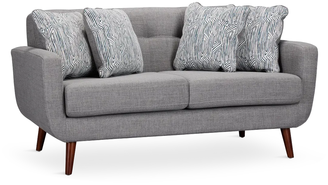 Raya Light Gray Fabric Loveseat Raya Light Gray Fabric Loveseat