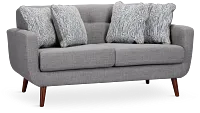 Raya Light Gray Fabric Loveseat