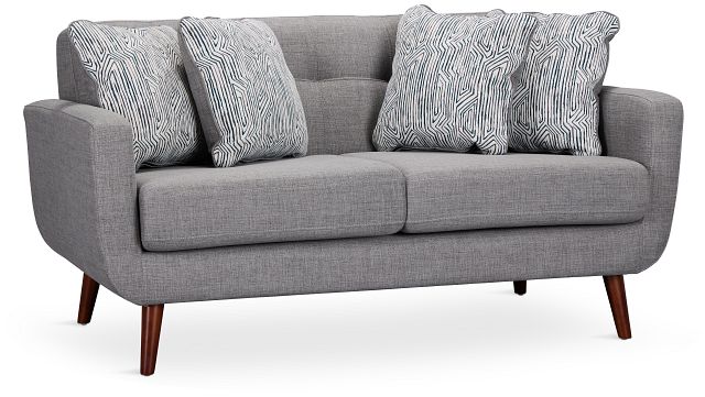 Raya Light Gray Fabric Loveseat