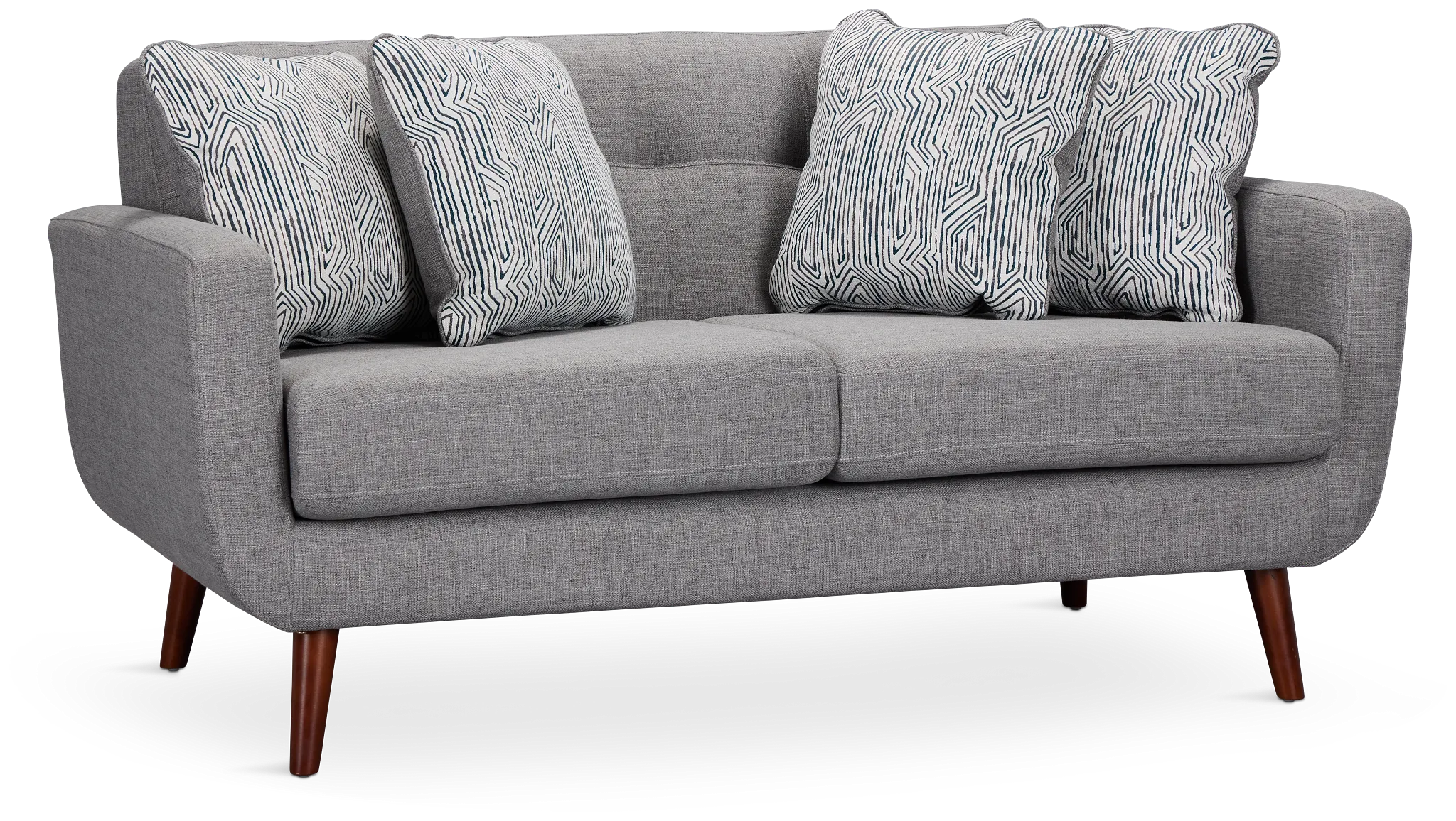 Raya Light Gray Fabric Loveseat