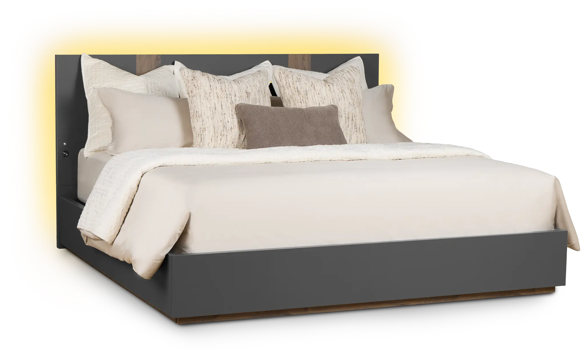 Brasilia Gray Platform Bed With Speaker Brasilia Gray Platform Bed With Speaker