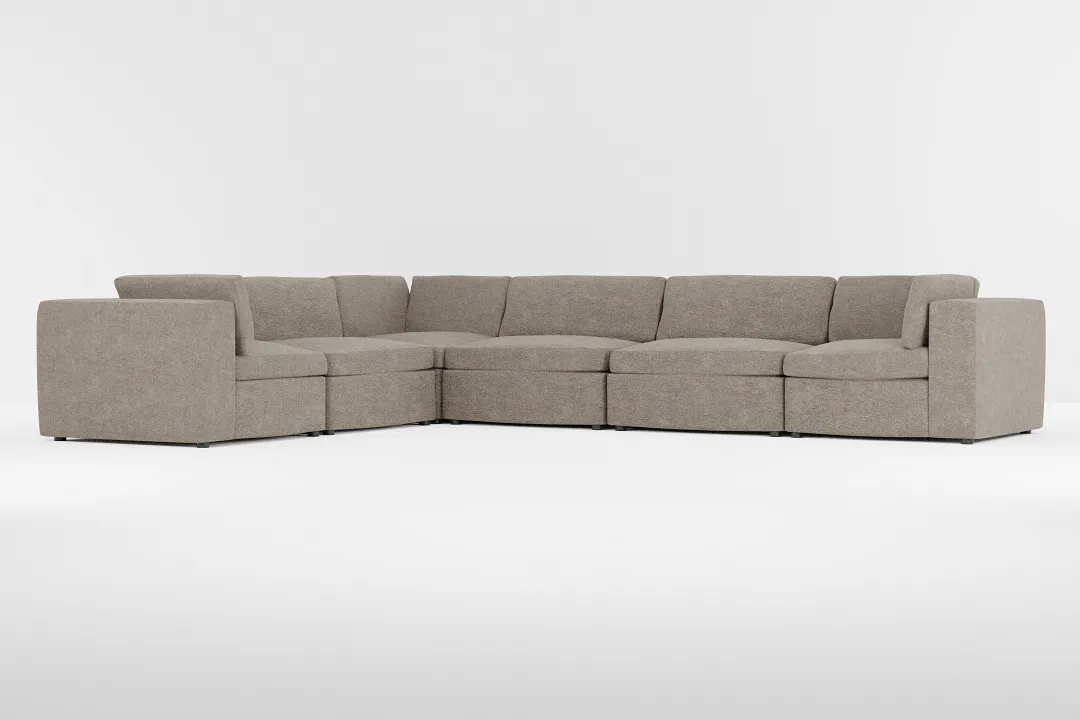 Destin Elite Brown Fabric 6-piece Modular Sectional