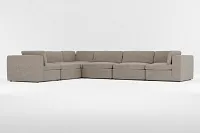 Destin Elite Brown Fabric 6-piece Modular Sectional