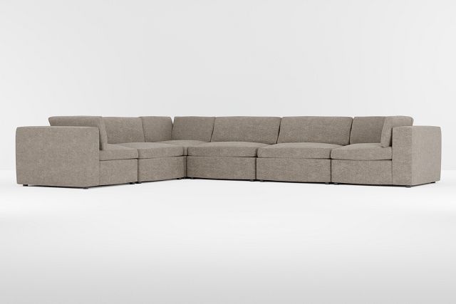 Destin Elite Brown Fabric 6-piece Modular Sectional