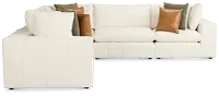 Cruz White Fabric 5-piece Modular Sectional