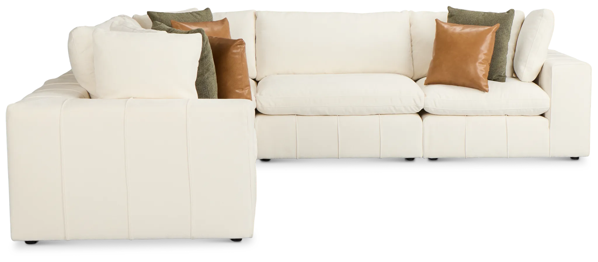 Cruz White Fabric 5-piece Modular Sectional