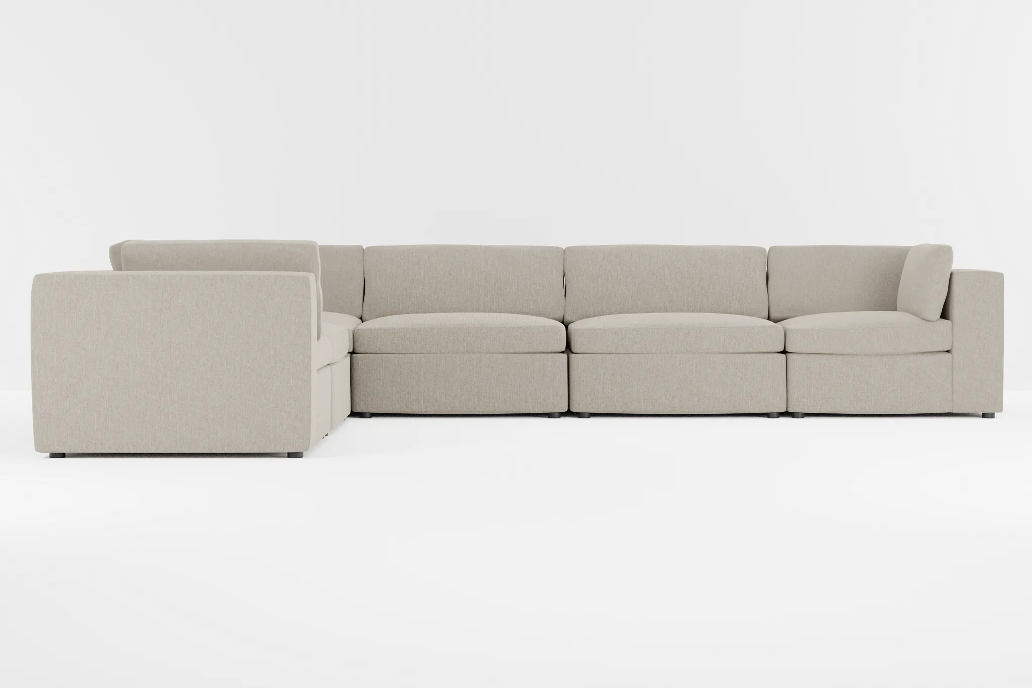 Destin Elevation Khaki Fabric 6-piece Modular Sectional