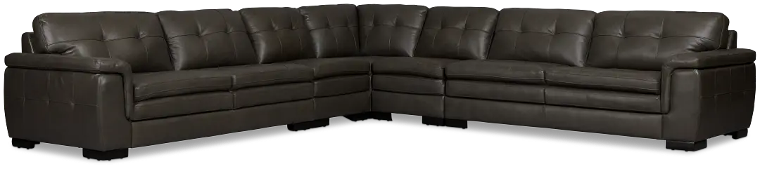 Braden Dark Gray Leather Large Two-arm Sectional Braden Dark Gray Leather Large Two-arm Sectional