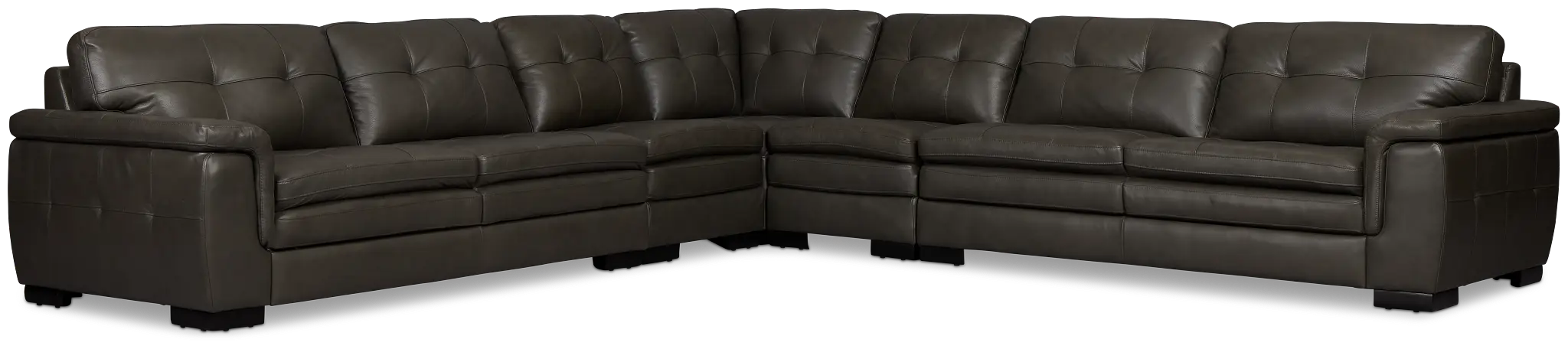 Braden Dark Gray Leather Large Two-arm Sectional Braden Dark Gray Leather Large Two-arm Sectional