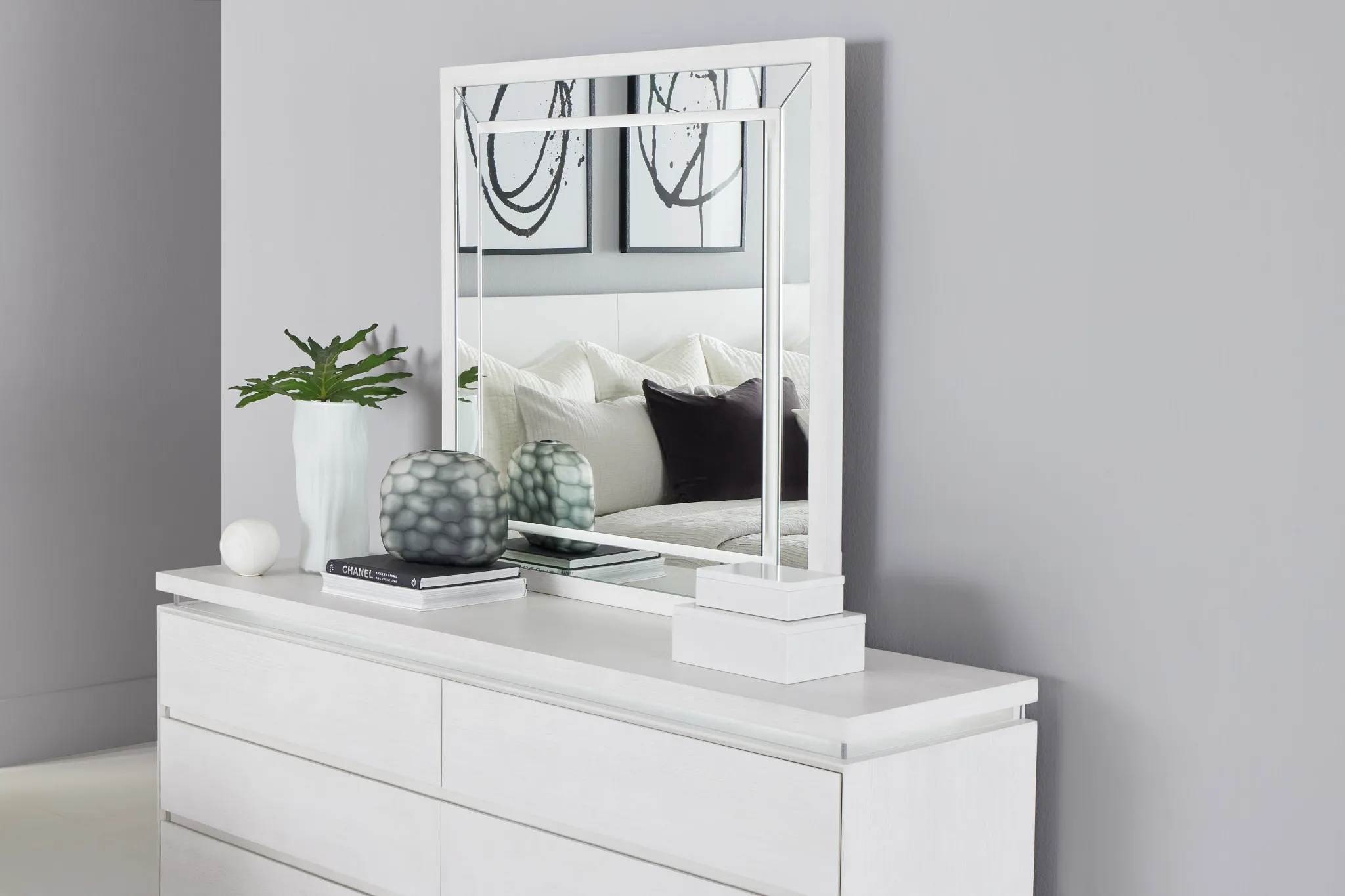 Bal Harbour White Dresser & Mirror