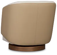 Luna Beige Fabric Swivel Chair