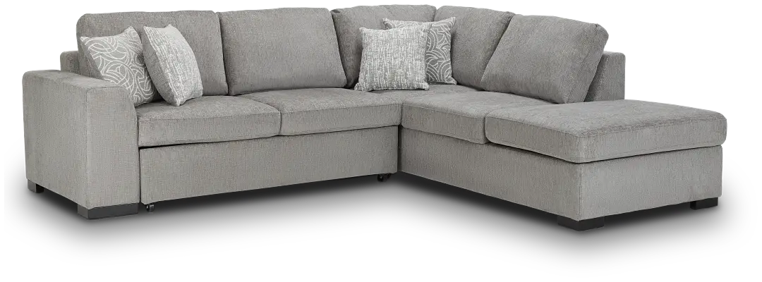 Blakely Gray Fabric Small Right Bumper Sleeper Sectional Blakely Gray Fabric Small Right Bumper Sleeper Sectional