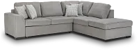 Blakely Gray Fabric Small Right Bumper Sleeper Sectional