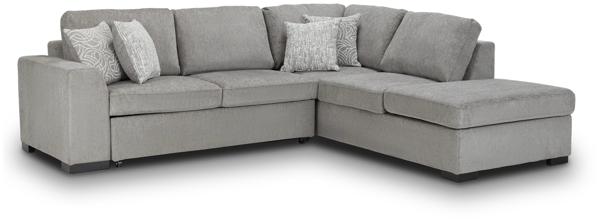 Blakely Gray Fabric Small Right Bumper Sleeper Sectional Blakely Gray Fabric Small Right Bumper Sleeper Sectional