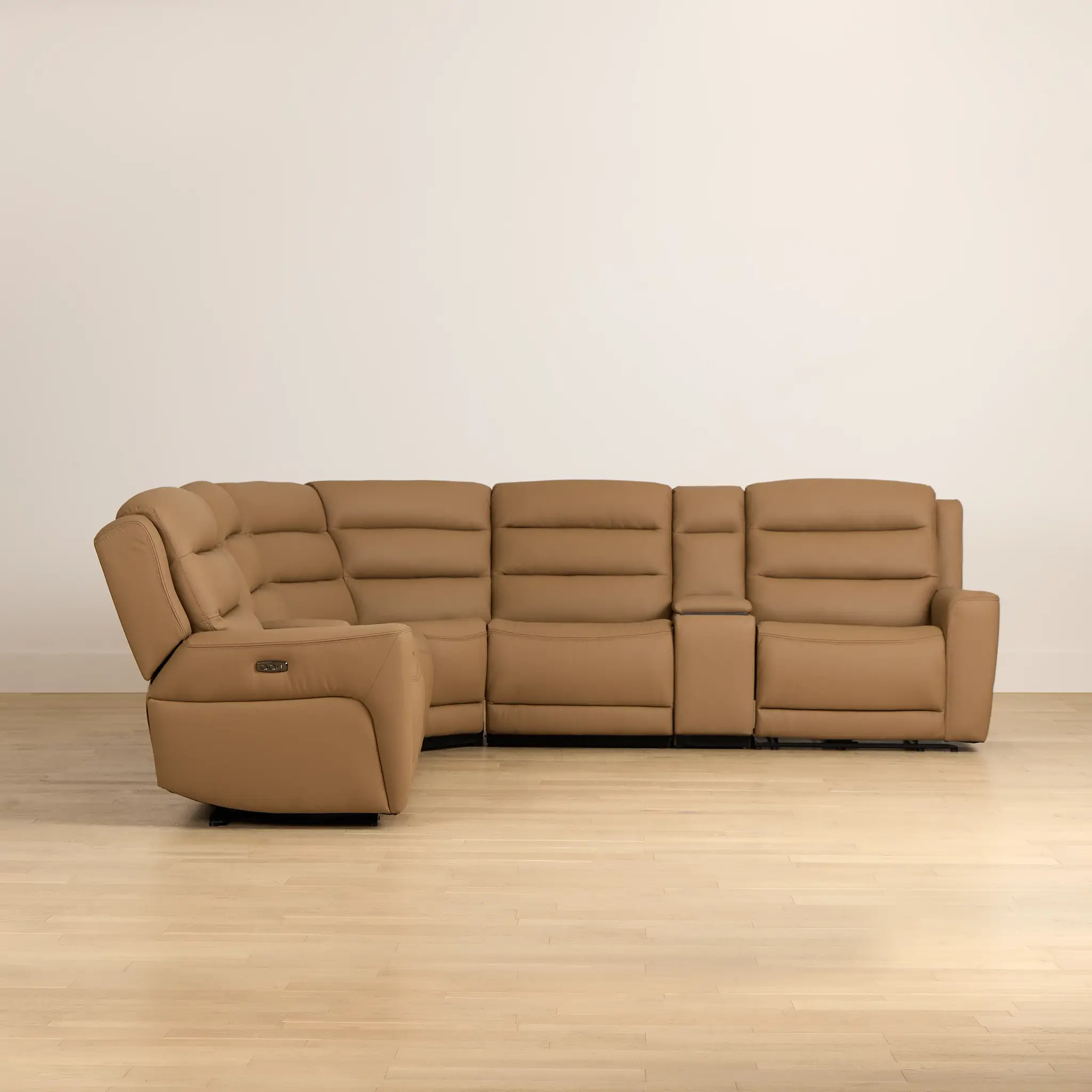 Wilder Brown Leather Large Dual Power Reclining Two-arm Sectional Wilder Brown Leather Large Dual Power Reclining Two-arm Sectional