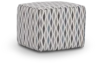 Ohgee Blue Fabric Accent Pouf