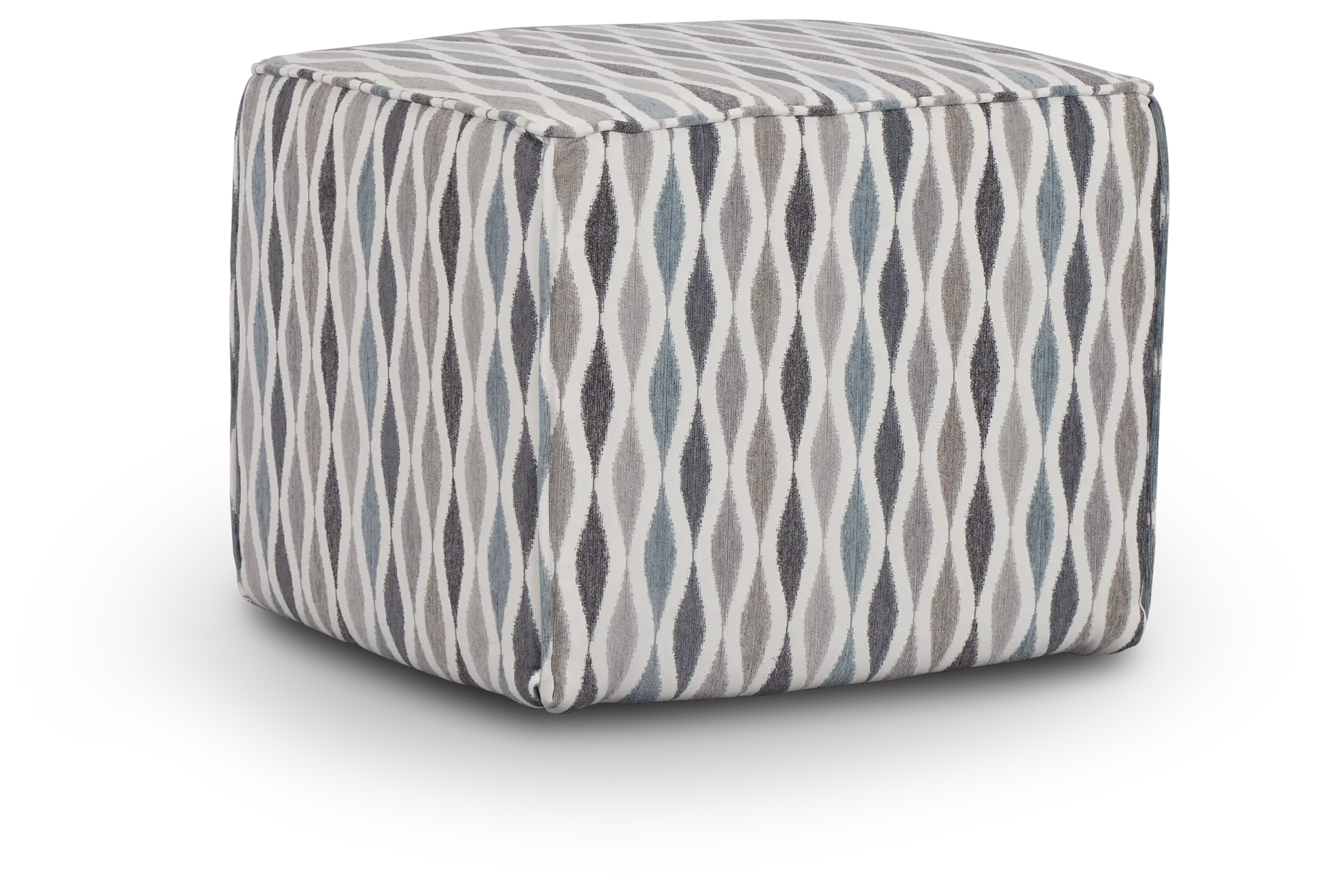 Ohgee Blue Fabric Accent Pouf Ohgee Blue Fabric Accent Pouf