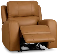 Summit Light Brown Lthr/vinyl Power Recliner With Power Headrest
