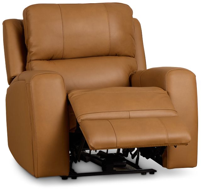 Summit Light Brown Lthr/vinyl Power Recliner With Power Headrest