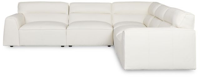 Blanca White Leather 5-piece Modular Sectional
