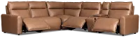 Edison Dark Brown Leather/Vinyl Medium Triple Power 2-arm Sectional