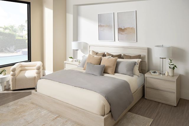 Capraia Light Tone Panel Bed