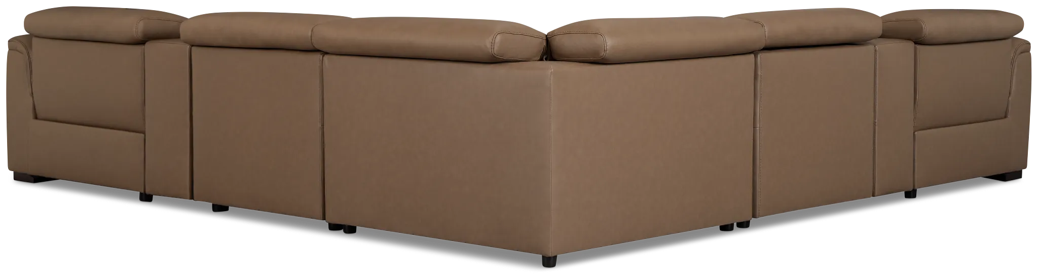 Brodie Dark Brown Lthr/vinyl Large Dual Power Reclining Two-arm Sectional