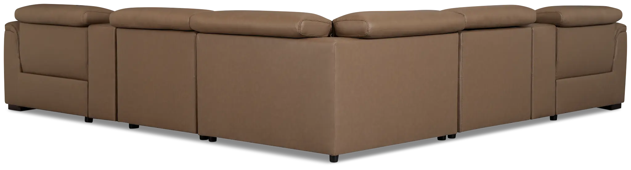 Brodie Dark Brown Lthr/vinyl Large Dual Power Reclining Two-arm Sectional Brodie Dark Brown Lthr/vinyl Large Dual Power Reclining Two-arm Sectional