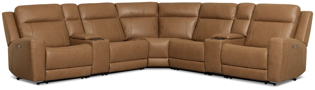 Colton Brown Micro Large Triple Power Reclining Two-arm Sectional