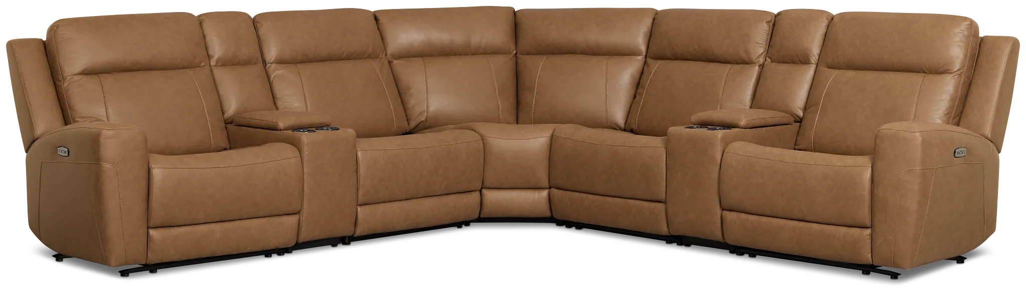 Colton Brown Micro Large Triple Power Reclining Two-arm Sectional