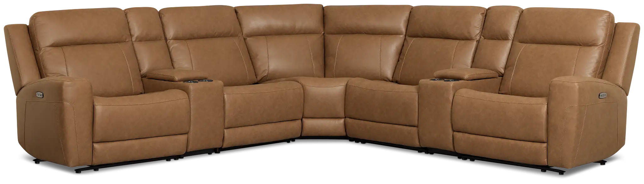 Colton Brown Micro Large Triple Power Reclining Two-arm Sectional Colton Brown Micro Large Triple Power Reclining Two-arm Sectional