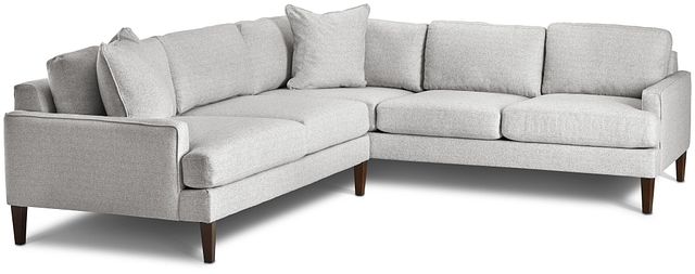Morgan Light Gray Fabric Small Left 2-arm Sectional W/ Wood Legs (1)