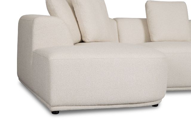 Catalina Beige Fabric Small Left Chaise Sectional