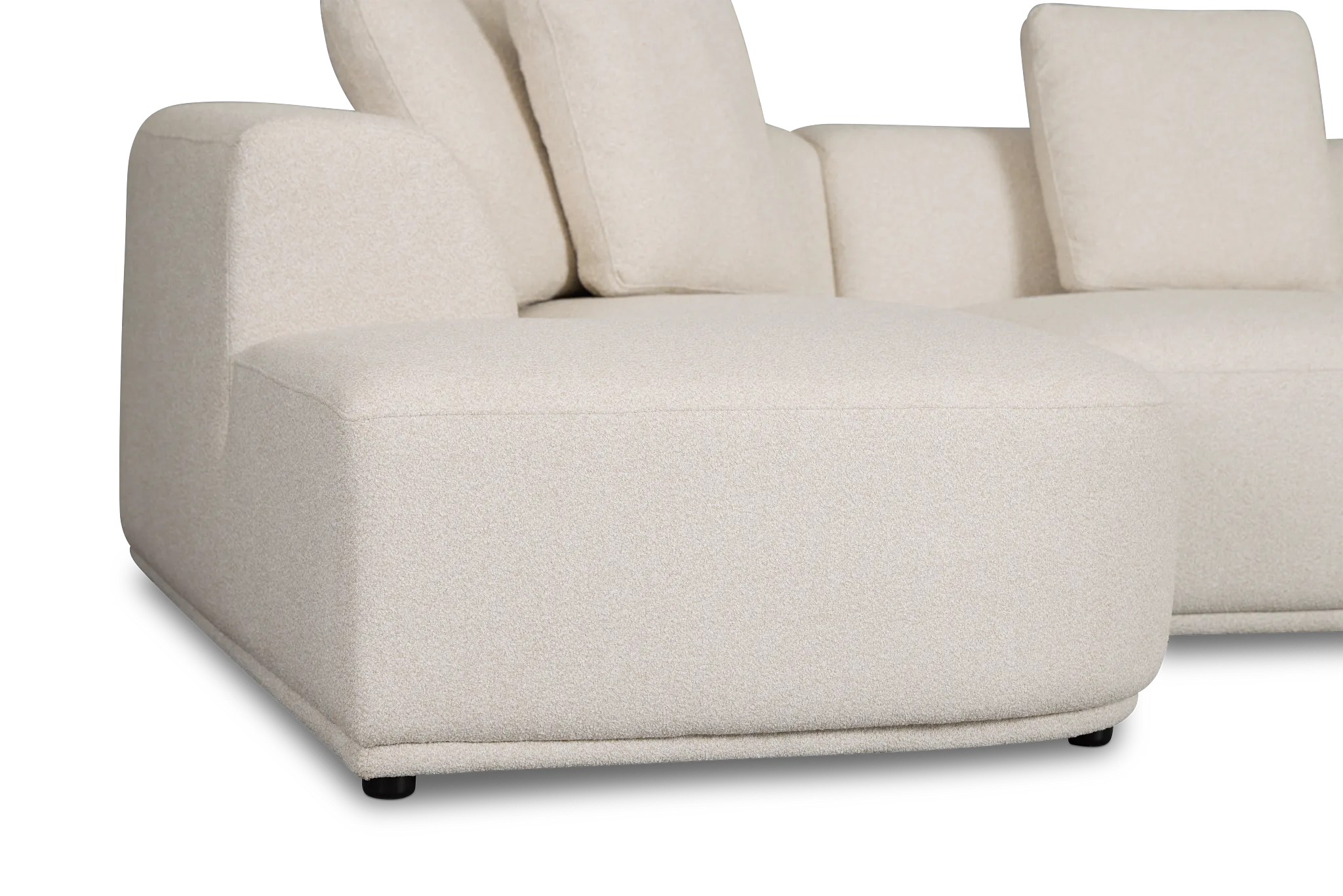 Catalina Beige Fabric Small Left Chaise Sectional