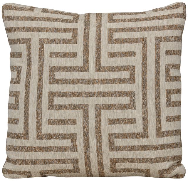 Doric Beige Fabric Square Accent Pillow (1)