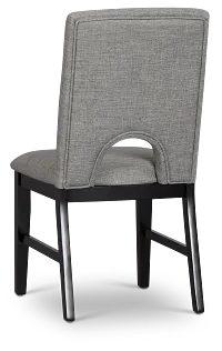 Oxford Gray Curved Upholstered Side Chair