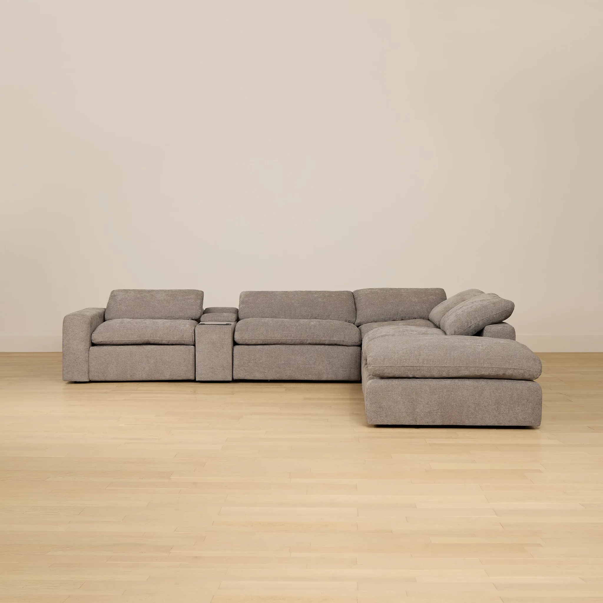 Drift Dark Gray Fabric Large Dual Power Right Bumper Sectional