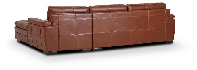 Braden Medium Brown Leather Small Right Chaise Sectional