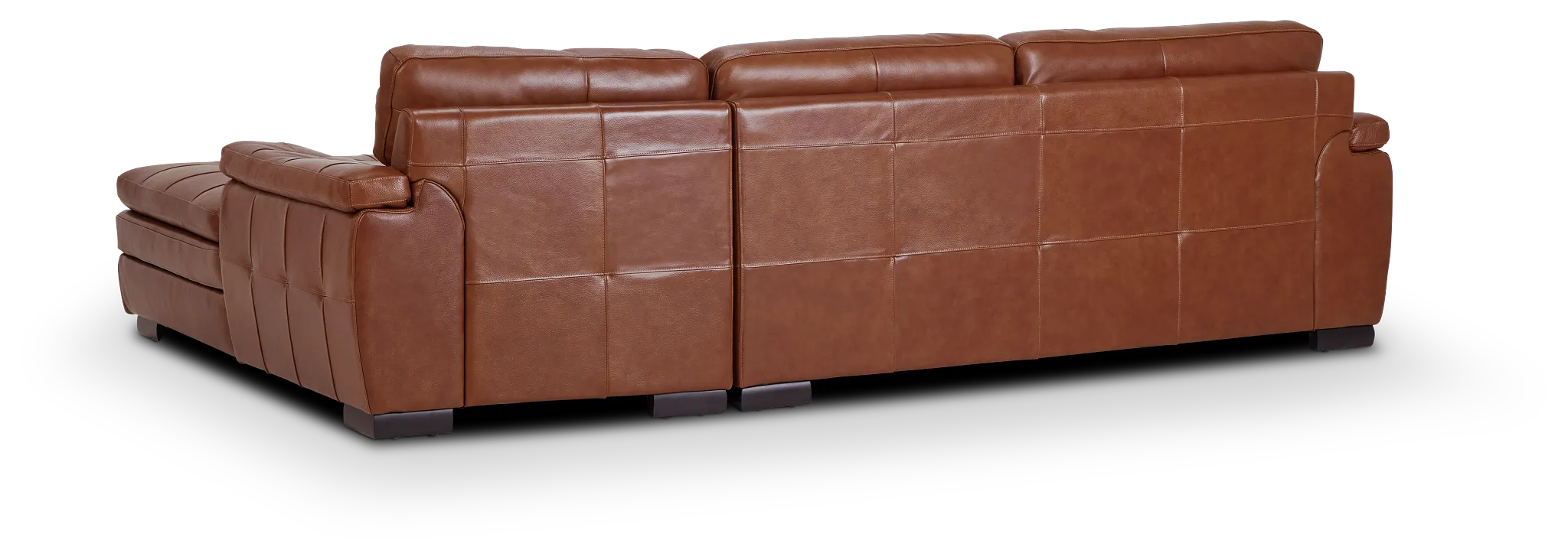 Braden Medium Brown Leather Small Right Chaise Sectional