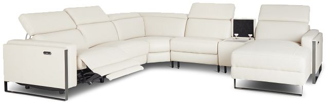 Atlas Taupe Lthr/vinyl Medium Power Reclining Right Chaise Sectional