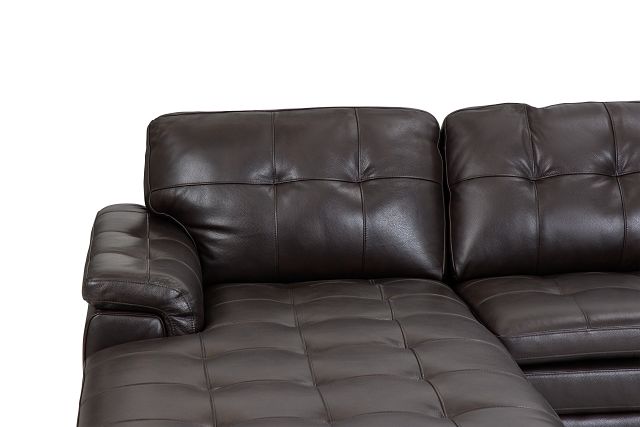 Braden Dark Brown Leather Small Left Chaise Sectional