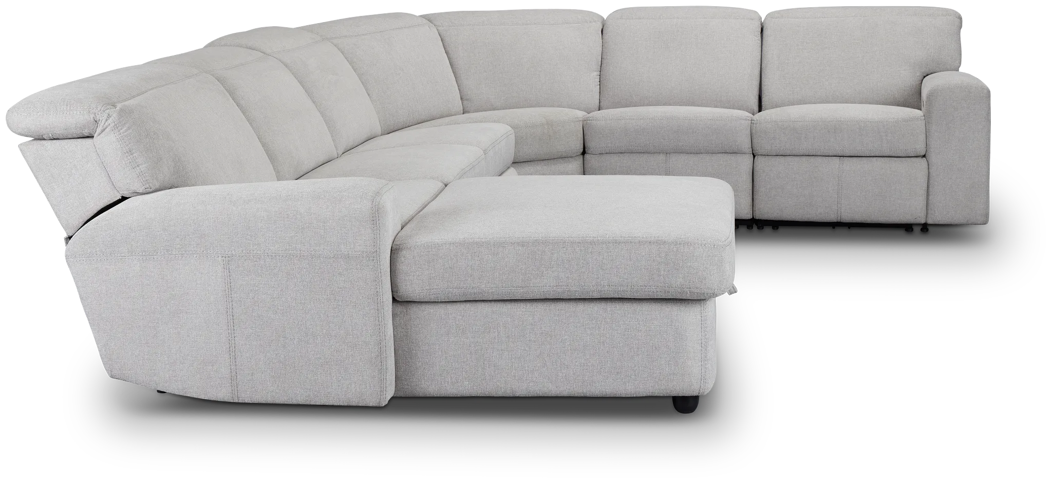 Callum Light Gray Storage Small Left Dual Power Chaise Sleeper Sectional