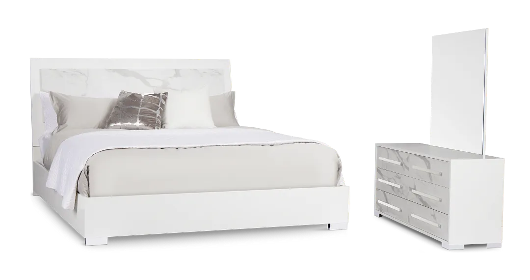 Modena White Platform Bedroom